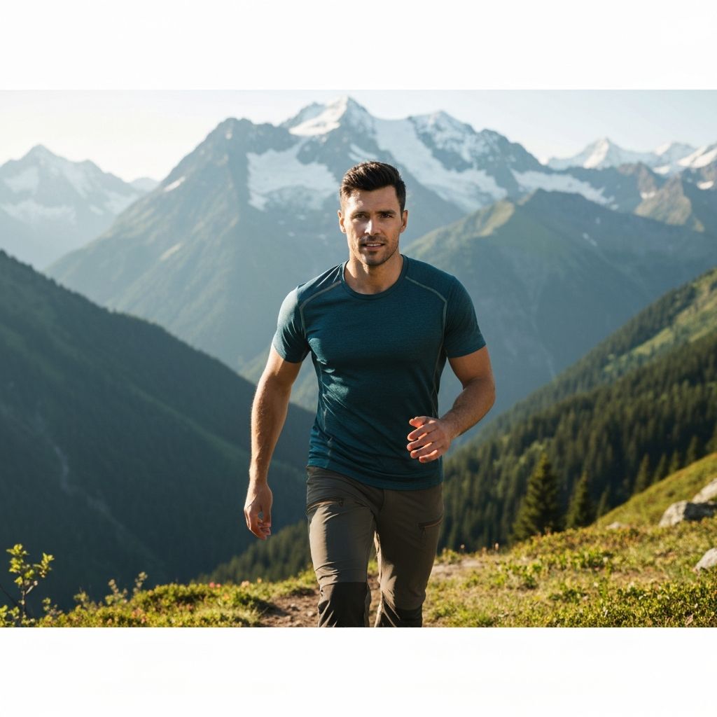 Active man in nature